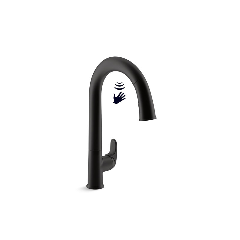 Sensate Pull-Down Touchless Single Handle Kitchen Faucet, Matte Black