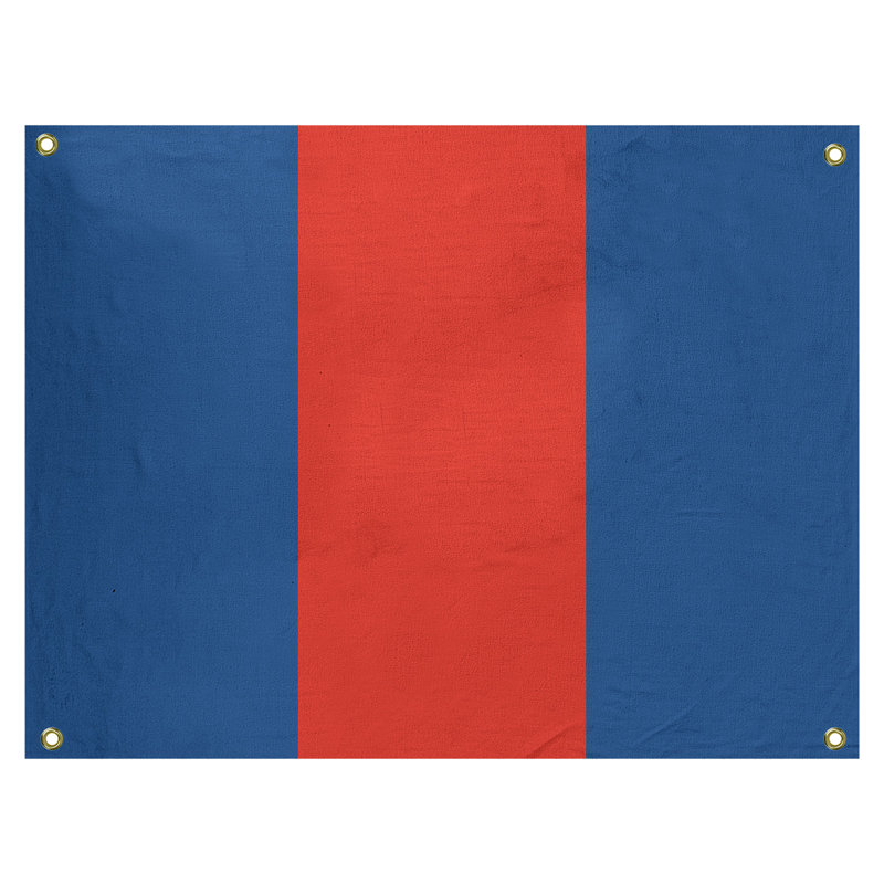 Tapisserie de polyester Baltimore, Toronto, H 50 po x l 59 po x P 1 po, Bleu lapis / rouge piment