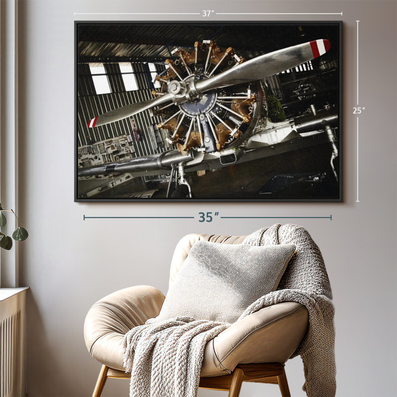 "Art mural hélice d'avion de guerre", H 25 po x l 37 po