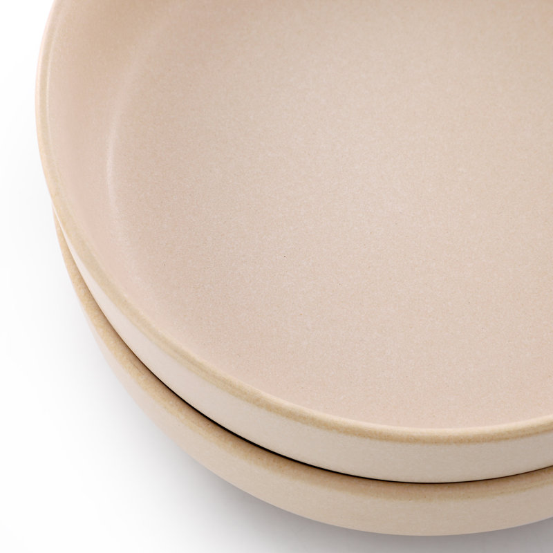 Soho Lounge 2 Piece 8 Inch Stoneware Dinner Bowl Set in Beige