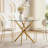 Lakeicha Round 36'' Glass Top Metal Base Dining Table-516119848