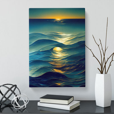 Seascape Painting Glass - Wrapped Canvas