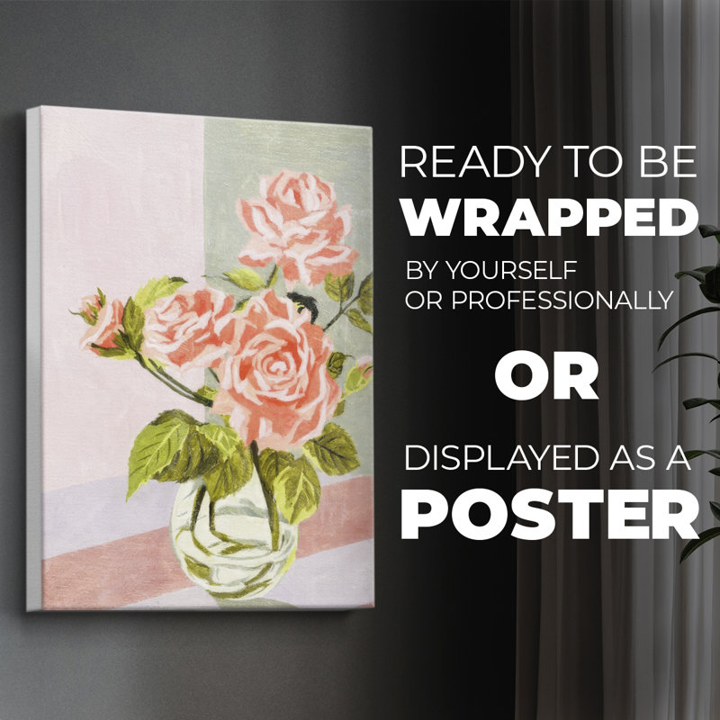 Douces Roses I -Canvas Print Only - NOT FRAMED, 12" H x 8" W