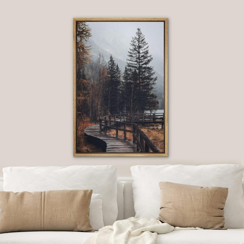 Automne Automne «Autumn Dramatic Forest Landscape» sur, Cadre flottant naturel, H 24 po x l 16 po