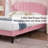 Aldora Twin Size Set Upholstered Adjustable Headboard Noiseless Platform Bed-1215717294