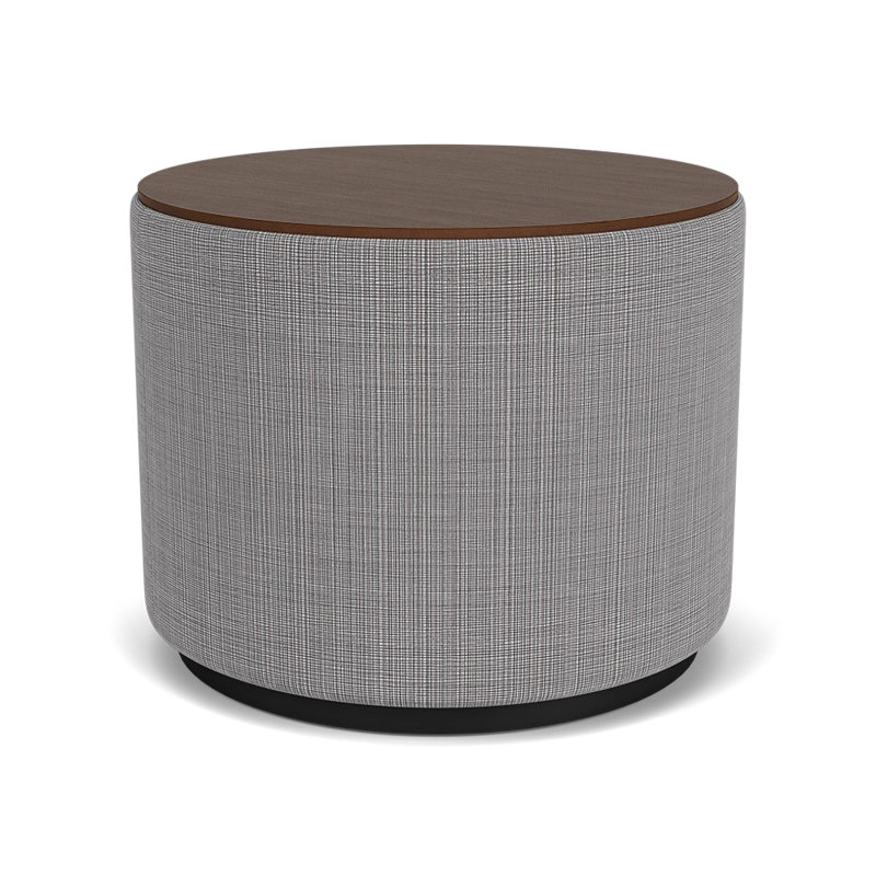 Table de réception avec plateau en stratifié Darsey, Noyer Riftwood, Noir; gris chambray, 16"