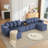 137.5" Modular Corduroy U Shaped Sofa-605434435
