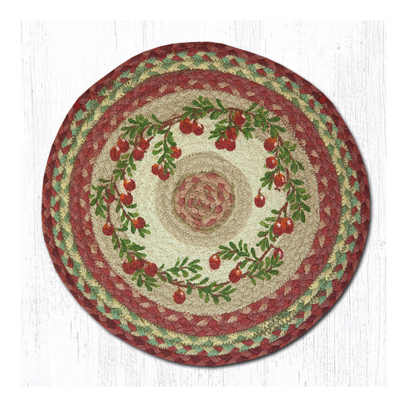  Cranberries Round Chair Pad 15.5" H, Cranberries