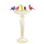 Bain d'oiseaux en verre de Murano avec 5 oiseaux de couleurs assorties