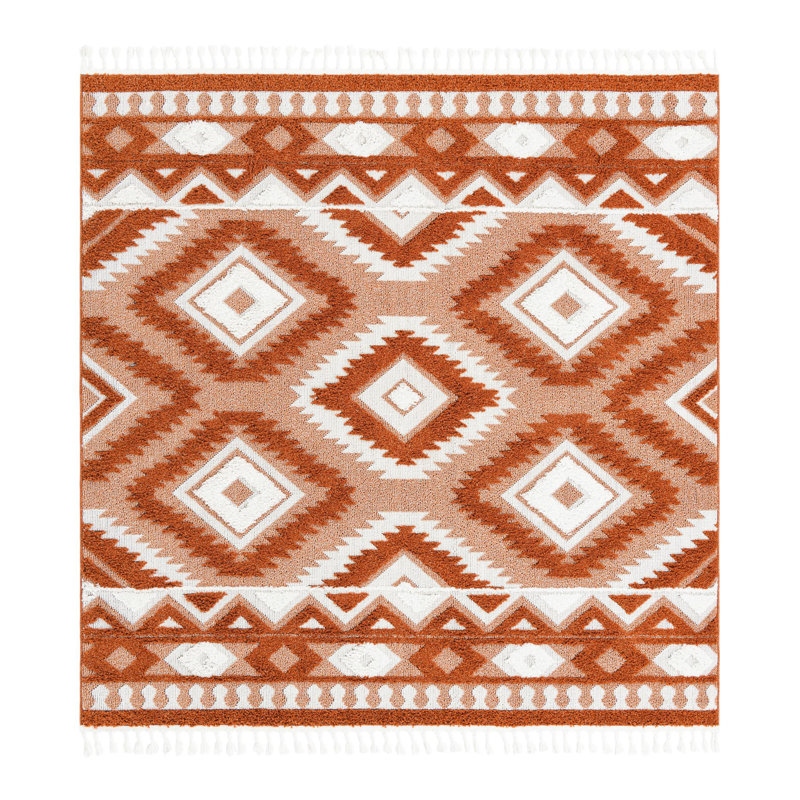 Jiawei Geometric Indoor Rug, Square 7'10"