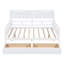 Lit de jour double, support en lattes de bois, avec tablette de chevet et deux tiroirs-752878667