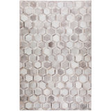 Mosaic Faux Leather Gray  3'' X 5'' Area Rug