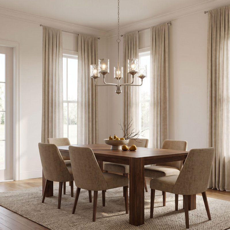 Colton Dimmable Classic / Traditional Chandelier, Brushed Nickel, 5