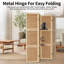 4 - Panel Wood Folding Room Divider Screens Privacy Separation Wall With Shelves