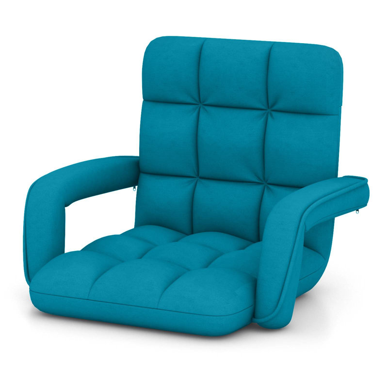 Upholstered Suede Armchair, Blue