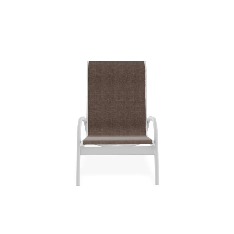 Gardenella Patio Chair, Mocha Sunbrella®, White