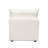 Ivy Armless Chair In White Faux Shearling W/ Feather Down Seating