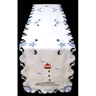 Tapis de broderie blanc / phare