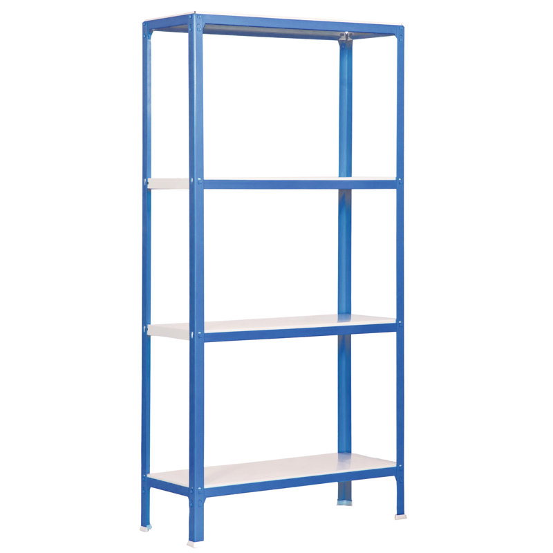Van Reipen 80cm W Steel Height -Adjustable Shelving Unit, 160cm H x 80cm W x 30cm D, Blue