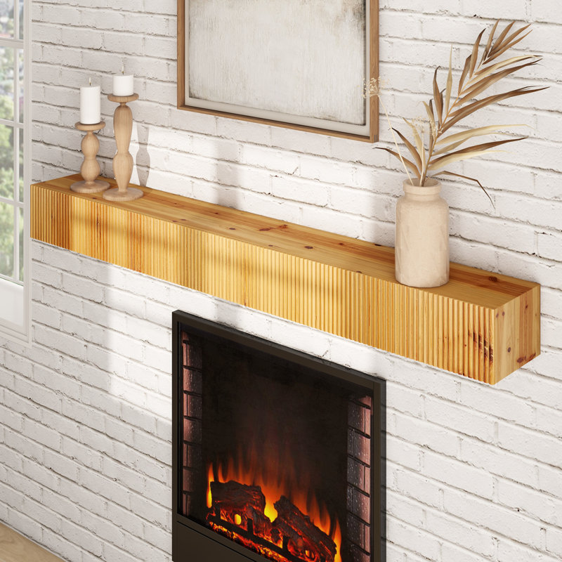 Floating Shelf Solid Wood  Fireplace Wall Shelf