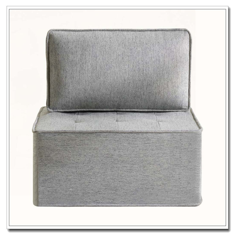 Chaise rembourrée sans accoudoirs, Gris clair