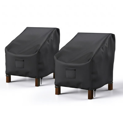 Black Patio Chair Covers Waterproof 2 Pack (31" W x 33" D x 36" H)