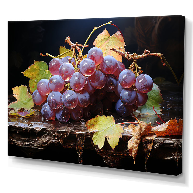 Fruits, raisins royaux Vineyard IV - fruits, art mural, H 12 po x l 20 po x P 1 po