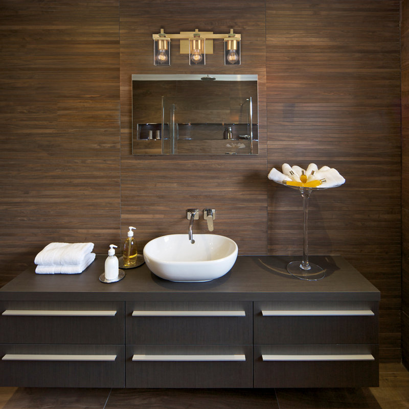Éclairage pour meuble-lavabo mat 3 lumières Raymonde, Or