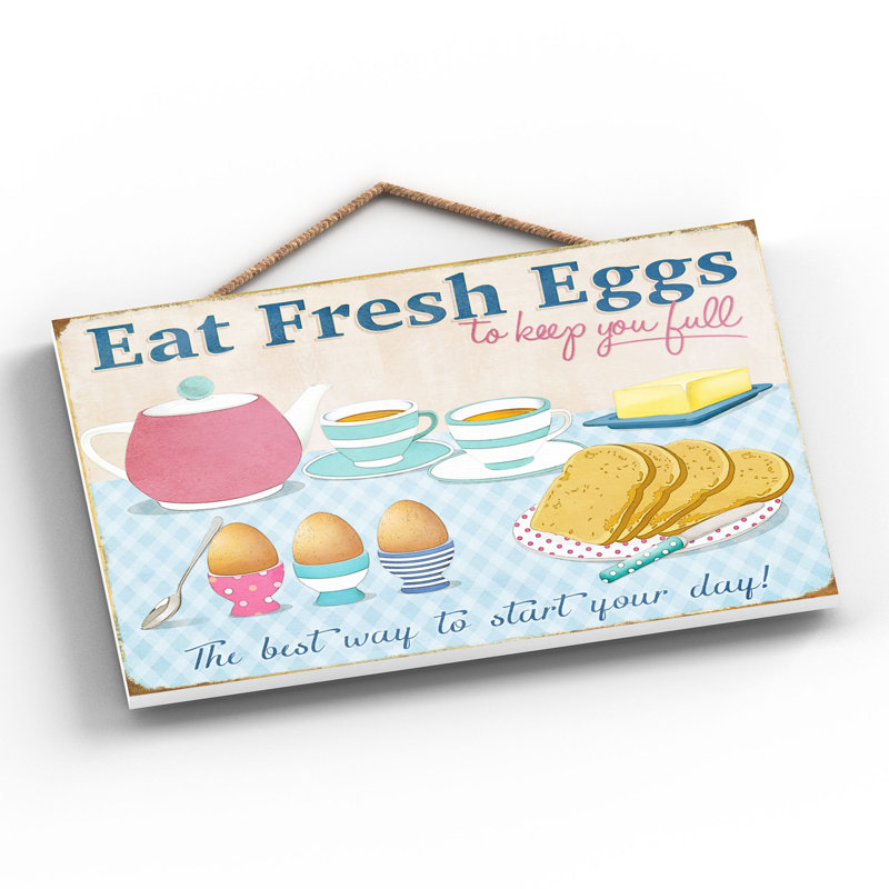Eat Fresh Eggs - Print on MDF