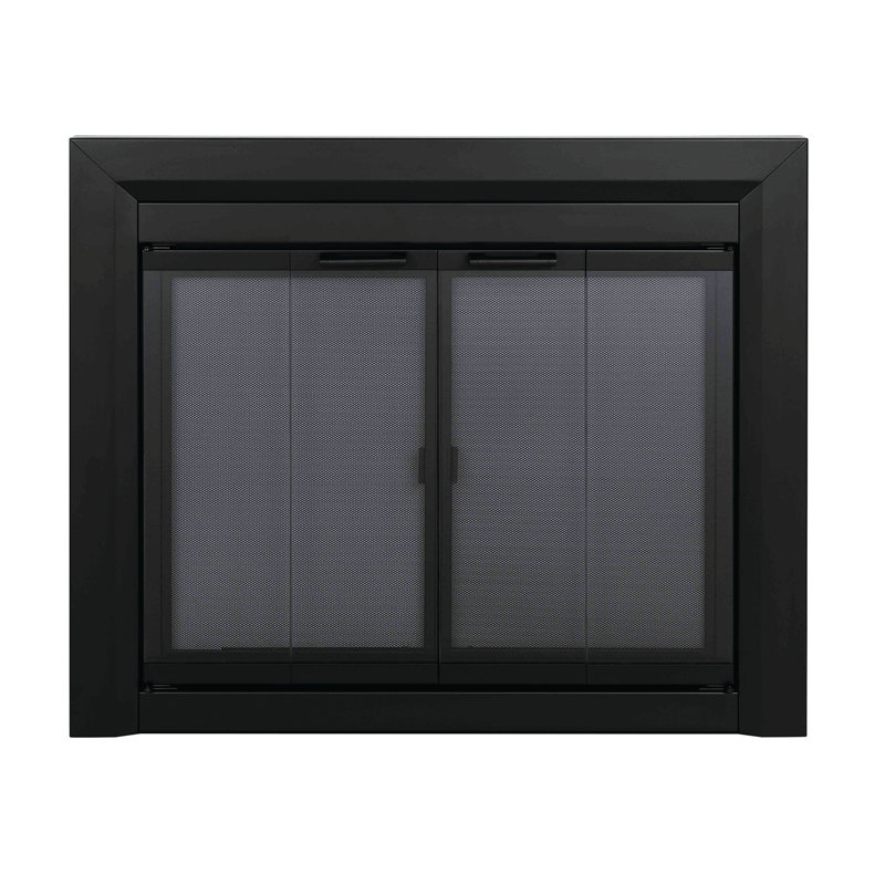Portes pliantes en acier Abbygayle, H 31 po x l 37,5 po x P 1,85 po, Laiton héritage
