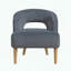 Fauteuil d'appoint Barrel Velvet, ressorts ensachés et pieds en noyer clair-2132875659