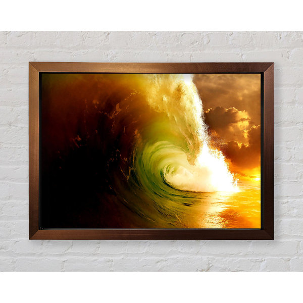 Bright Star Stunning Orange Sky Wave - Single Picture Frame Print ...