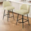 Ensemble de 2 tabourets de bar 26 po, faux sherpa, dossier, pieds en métal, îlot de cuisine, beige-107086058-107086059