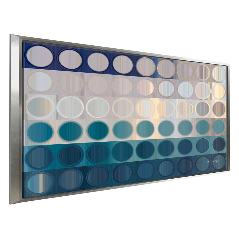 Reproduction d’art graphique sur toile, "circles is 51 ocean blues" par mark lawrence, H 21,5 po x l 33,5 po x P 2 po