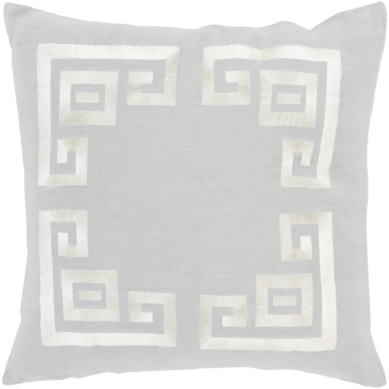 Geometric Throw Pillow, 18" H x 18" W x 4" D, Gold/Beige