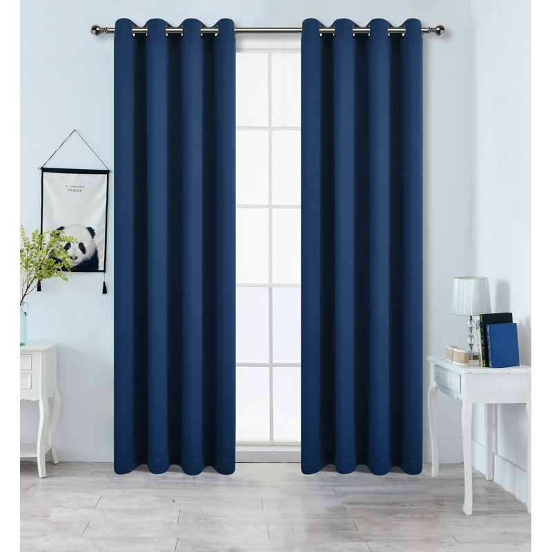 Fet Curtain Pair, 50" x 90", Navy