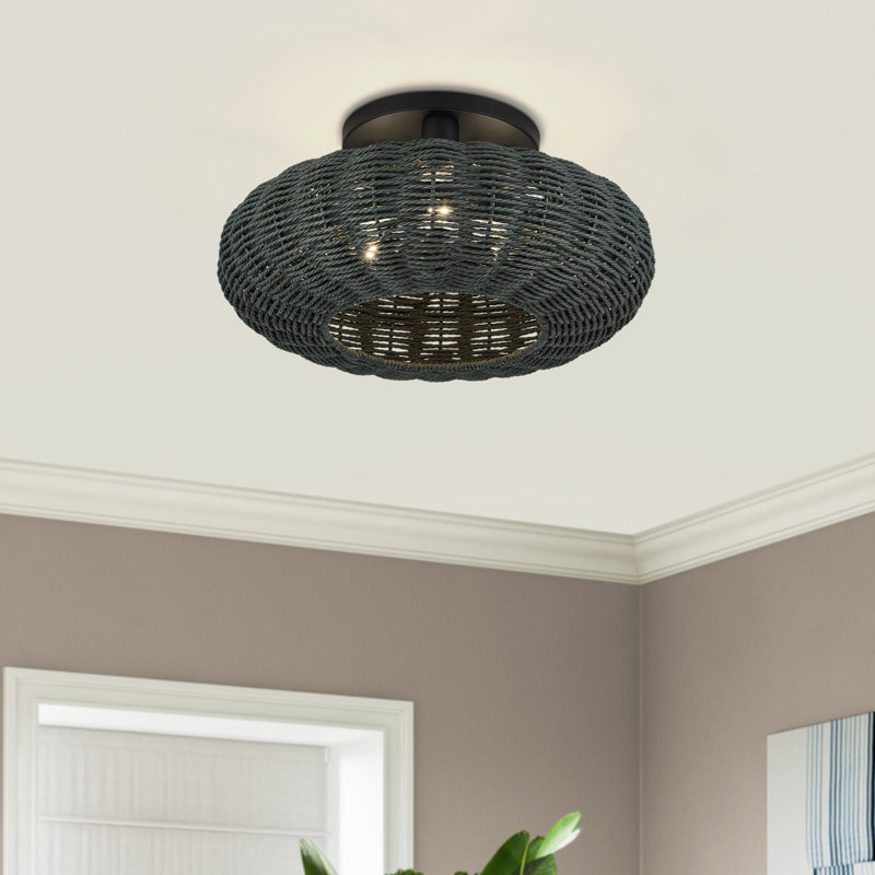 Albrechtice 3 Light Black Large Semi-flush