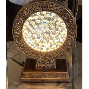Lampe de table antique 28 "avec cristal flottant, port USB et veilleuse