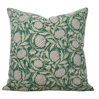 Fabdivine Block Print Duck Pillow Covers, Handmade (Merakhi,Green)