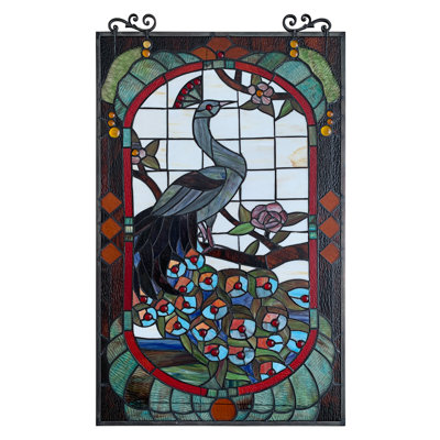 Panneau de fenêtre en vitrail animalier