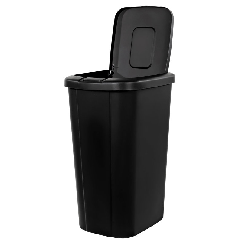 Poubelle à couvercle tactile 13,3 gallons, Noir
