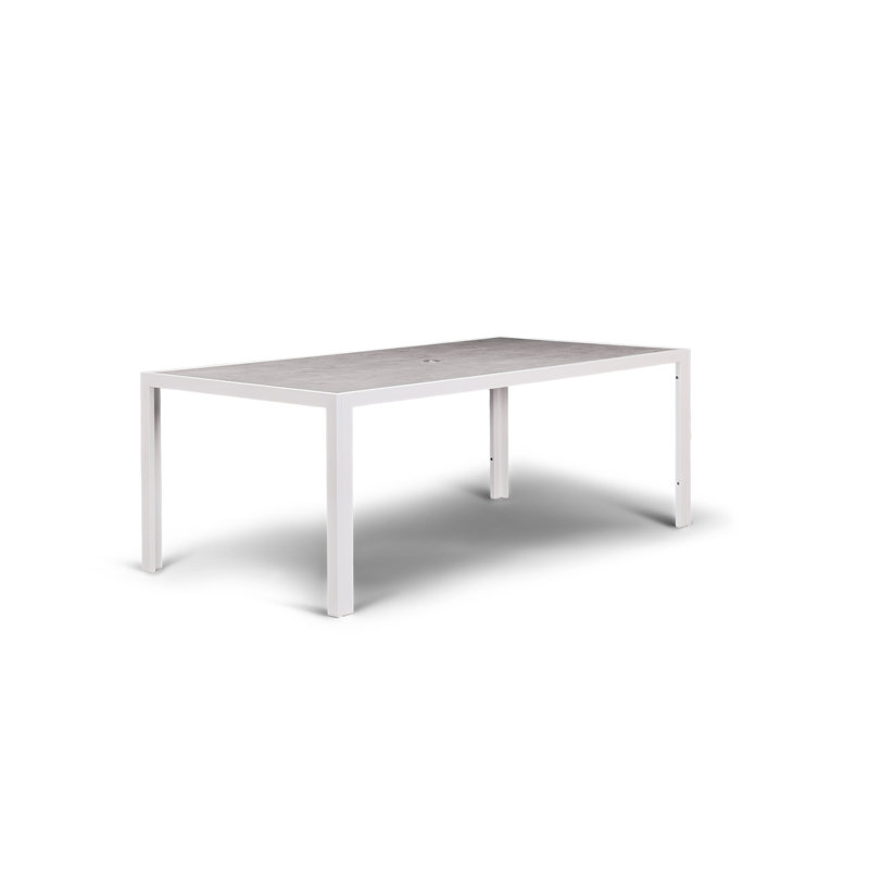 Staple Outdoor Dining Table, White, Concrete
