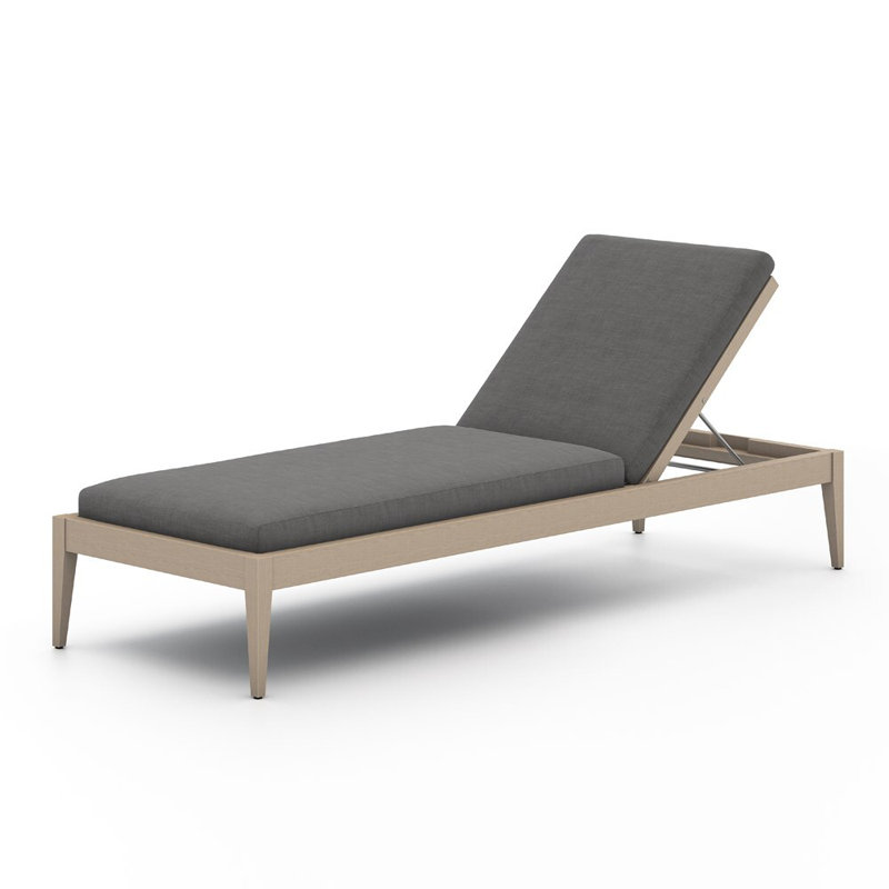 Oxford Outdoor Chaise Lounge , Cushion Included, Washed Brown/Gray, Venao Charcoal Performance