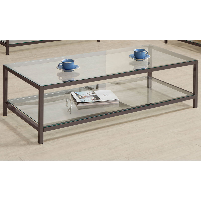 Ensemble de tables basses et de tables de bout Nourah Nickel noir, 2 pièces: table de bout, table basse
