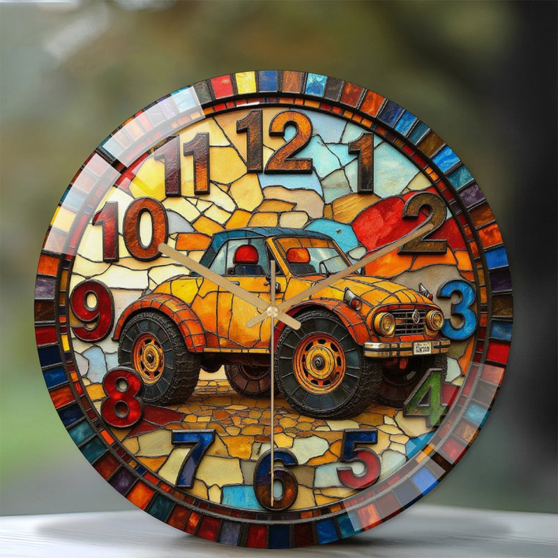 Horloge murale en verre teinté rétro vintage - 12 po