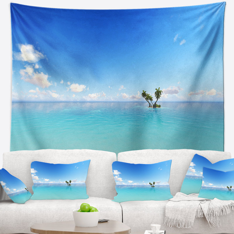 Tapisserie marine paysage marin, H 50 po x l 60 po