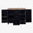 Rolling kitchen island with storage, rubberwood table kitchen trolley, 3 drawers, 2 sliding shelves, internal storage shelves, kitchen island with spice rack and tower shelf, black-1429493538