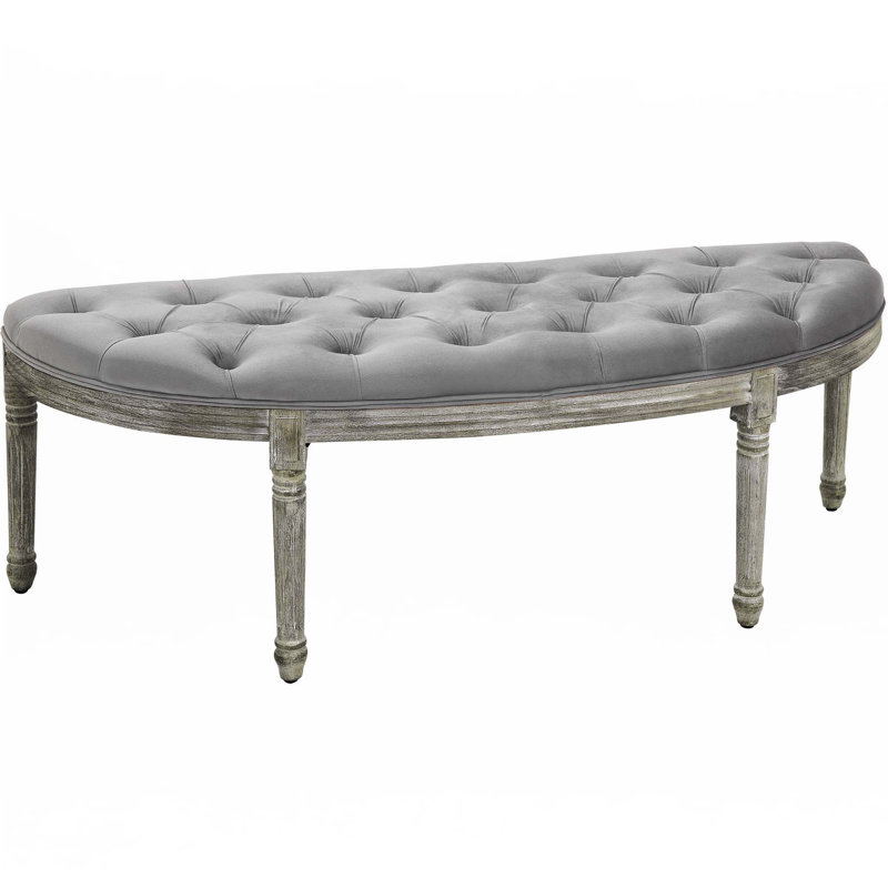 Banc de lit semi-circulaire à bout capitonné