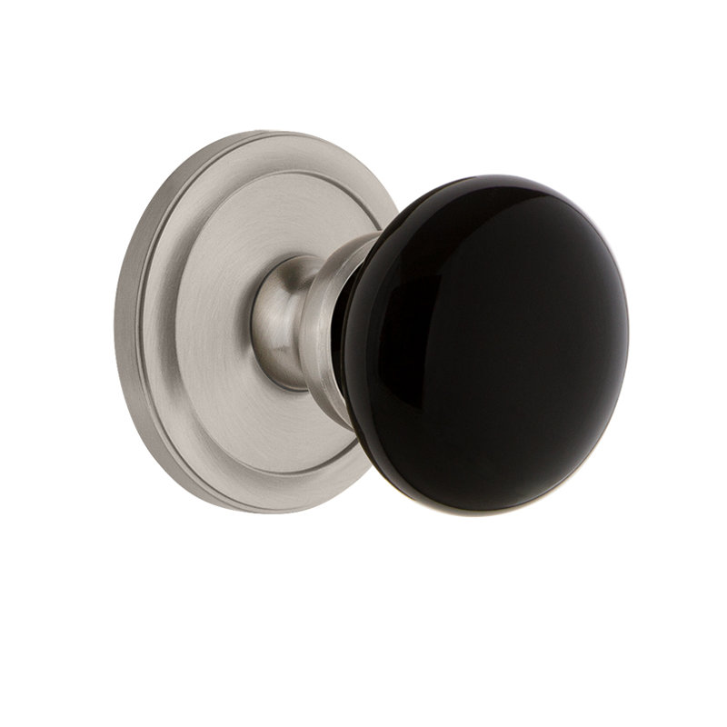 Rosette double Grandeur Circulaire avec bouton de porte Coventry, Laiton intemporel