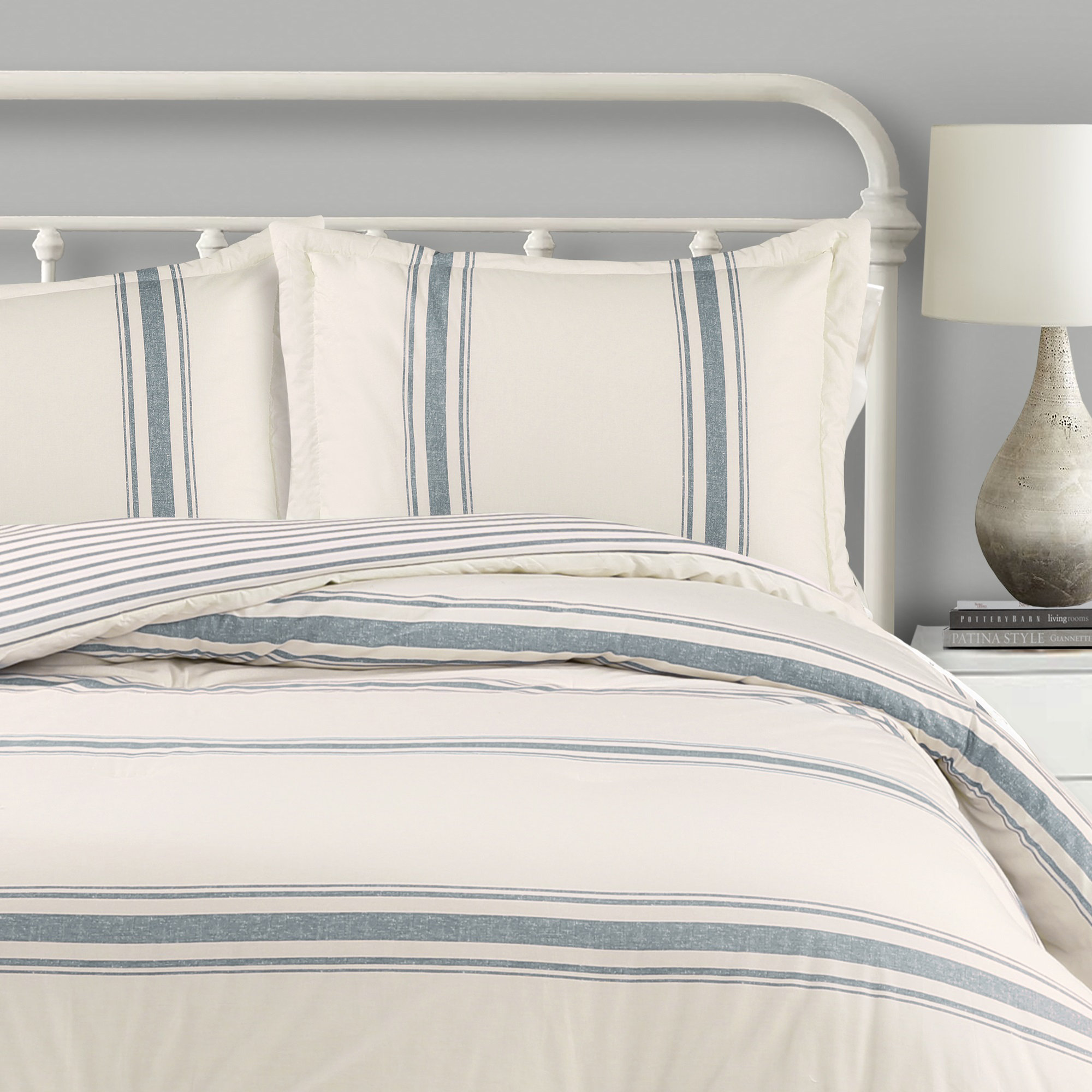 Gilroy Cotton Comforter Set, Blue, California King
